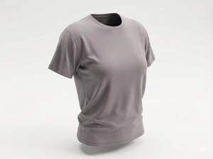 Distressed Kith Women’s Large Cotton Jersey Essential Tee in Smoke